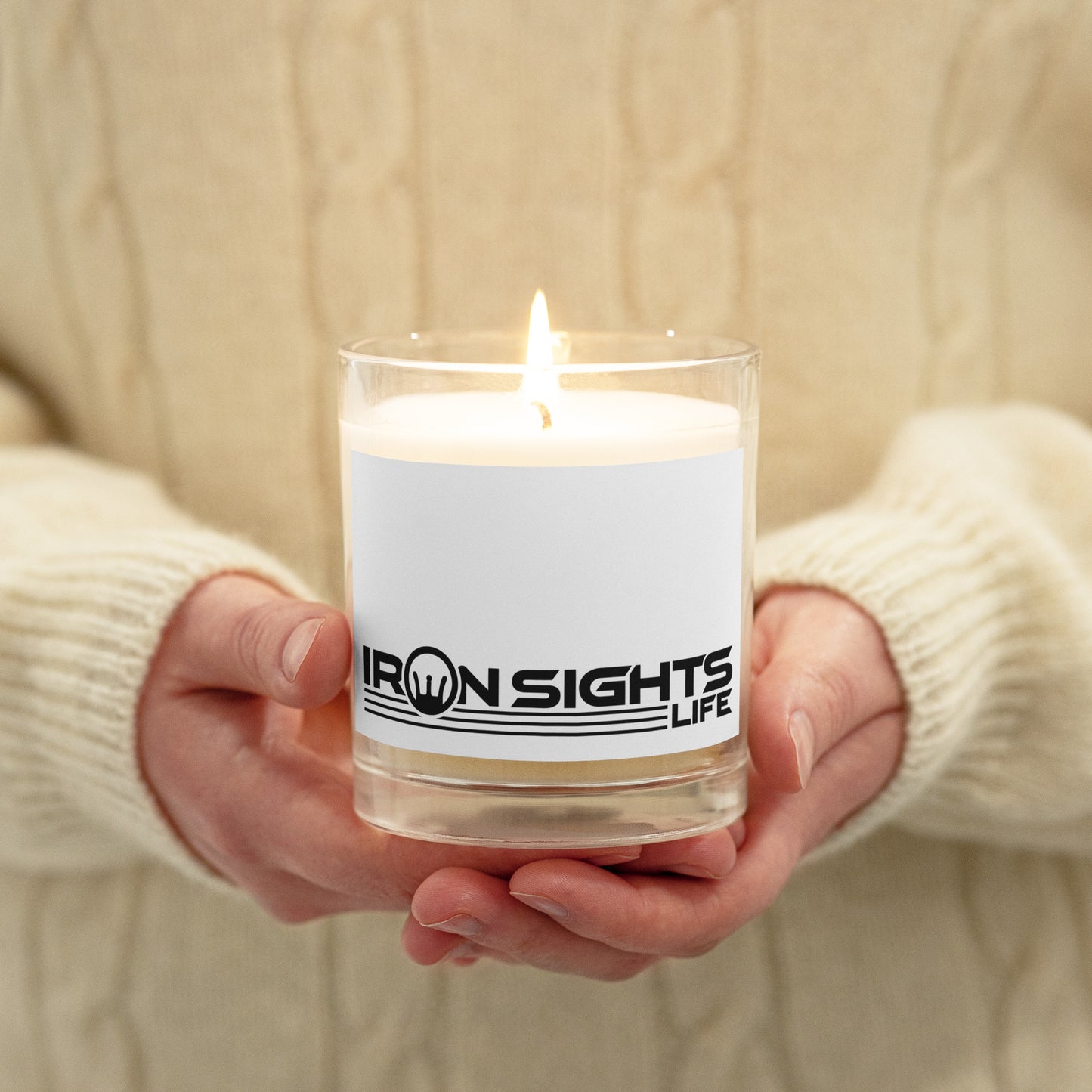 Glass jar soy wax candle