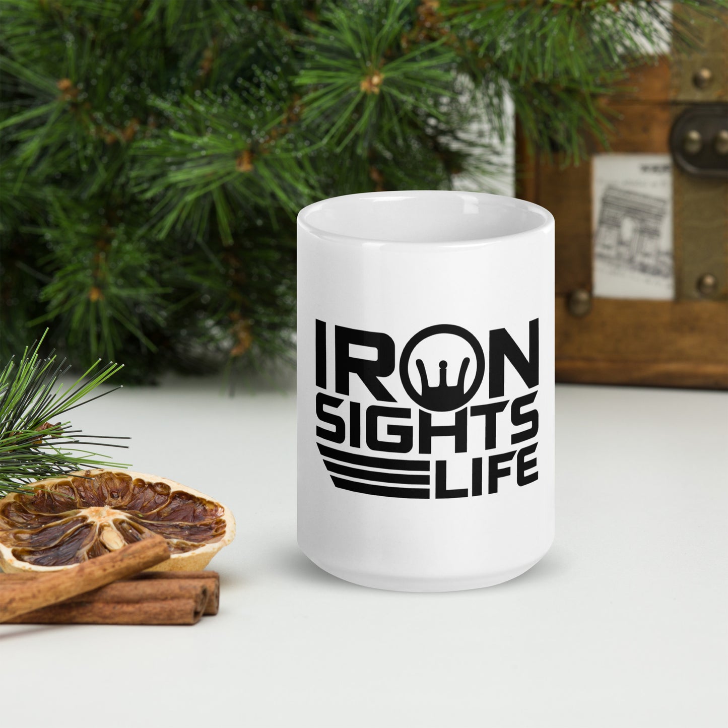 White glossy mug